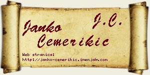 Janko Čemerikić vizit kartica